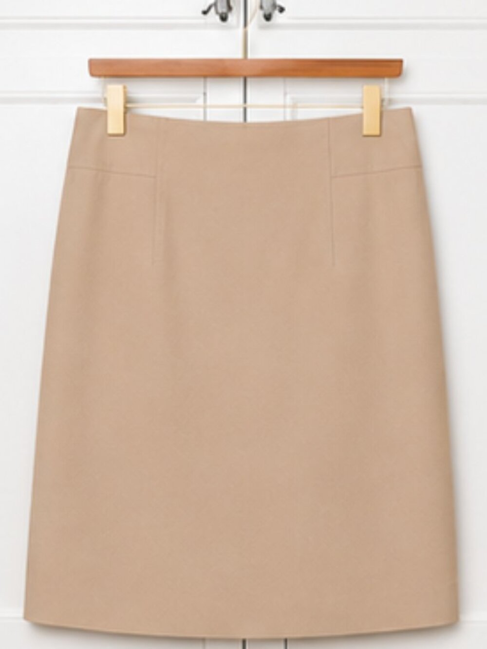 Talbots Size 10 Khaki Beige Pencil Skirt Career Office Classic Knee Length